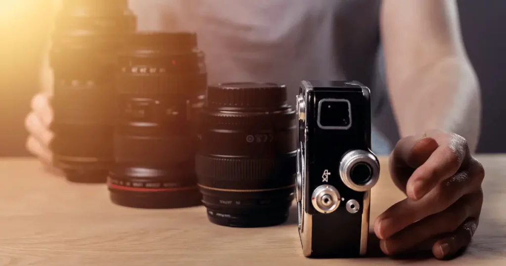 Different camera lenses face