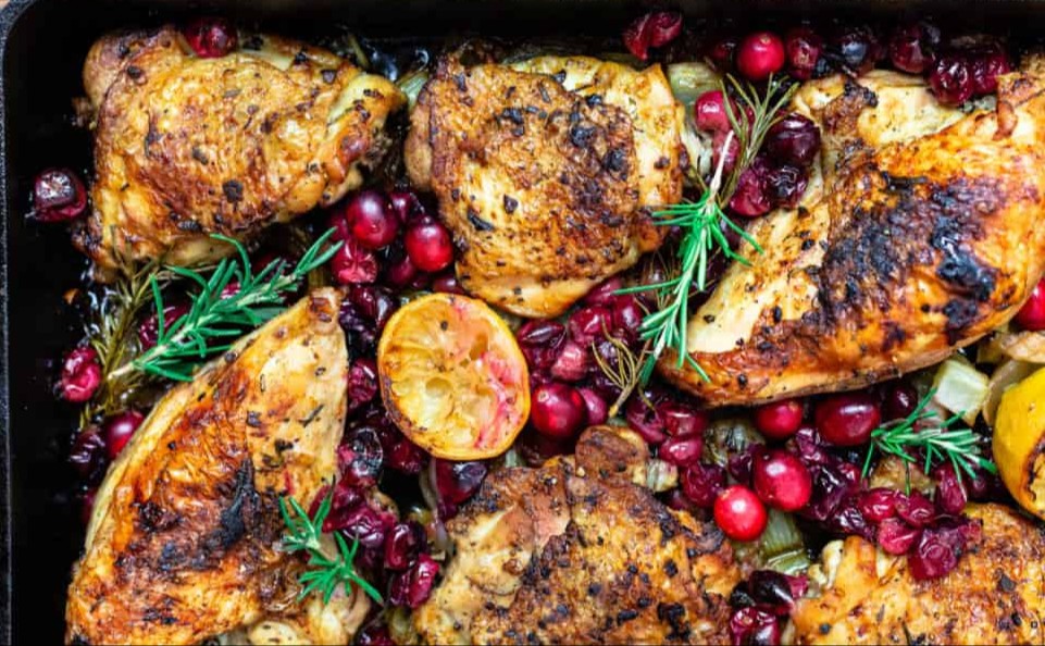 Baked Cranberry Chicken With Rosemary Recipe - Techiecycle