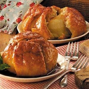 Homemade Apple Dumplings with Caramel Sauce