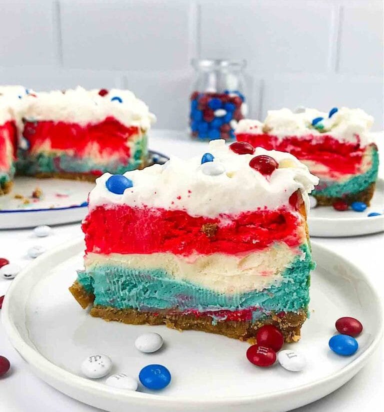 AIR FRYER RED, WHITE AND BLUE CHEESECAKE