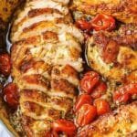 Creamy Pesto Chicken With Roasted Tomatoes