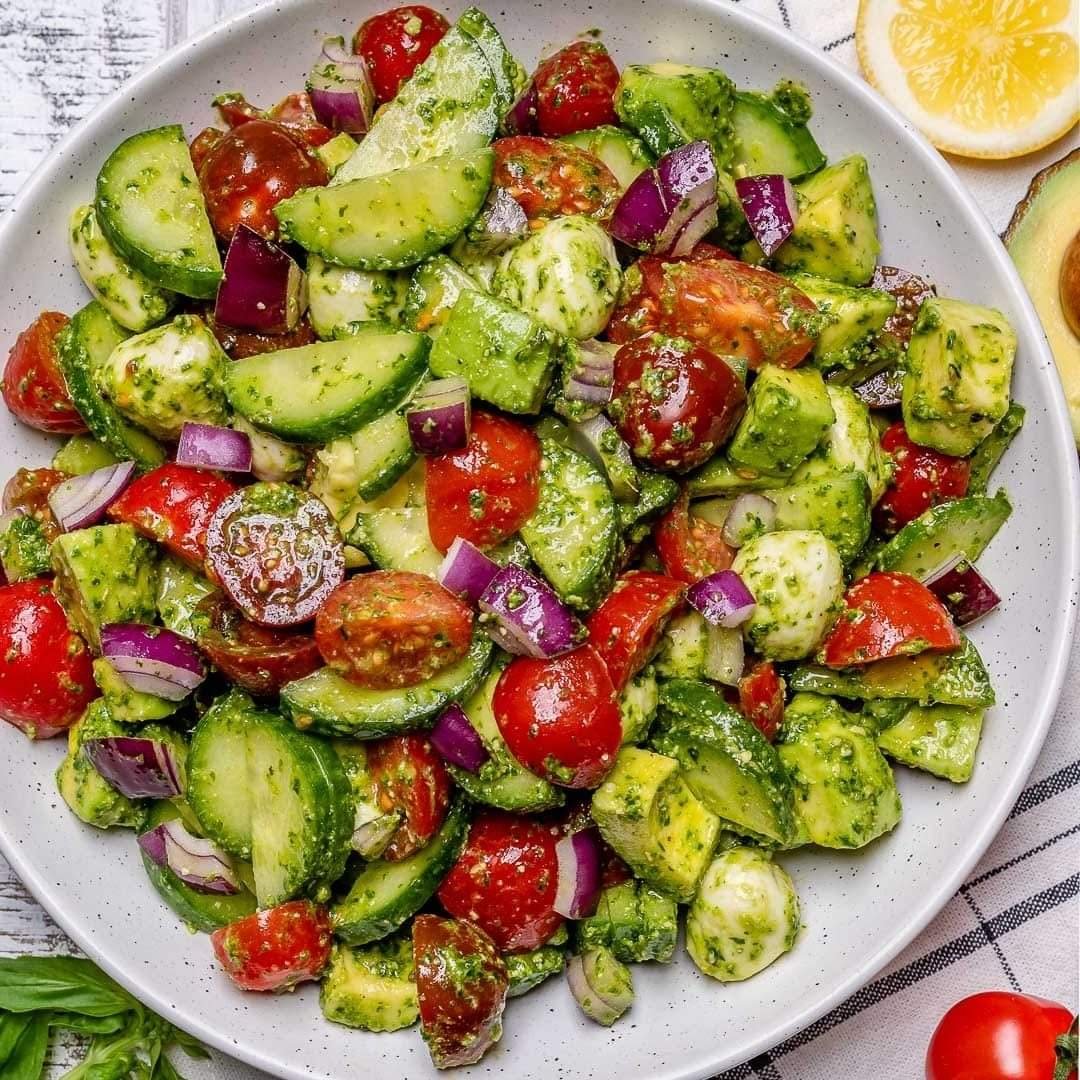 The Best Cucumber Tomato Avocado Salad
