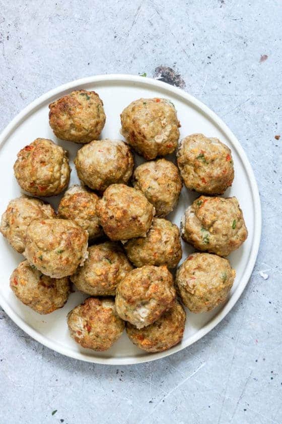 Air Fryer Turkey Meatballs + Meal Prep