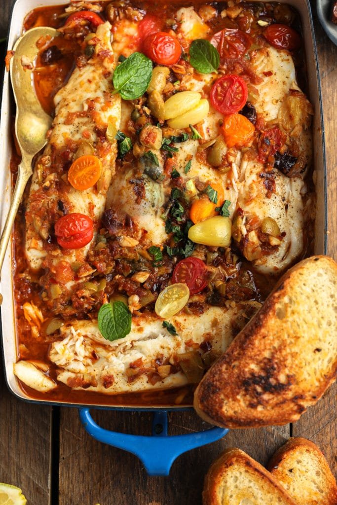 MEDITERRANEAN FISH WITH OLIVES