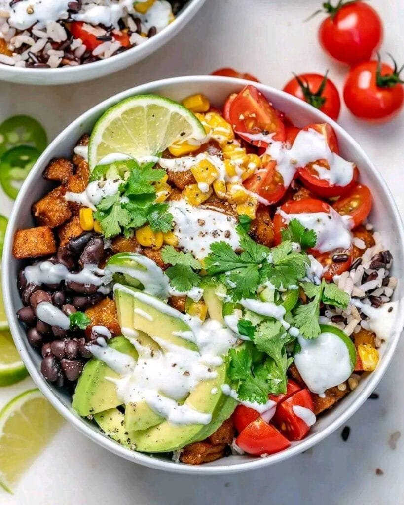Meatless Butternut Squash Burrito Bowls