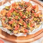 Air Fryer Loaded Nachos with Black Beans
