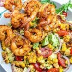 Avocado Corn Salad With Grilled Shrimp