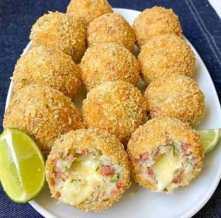Rice Balls Stuffed with Cheese Pepperoni