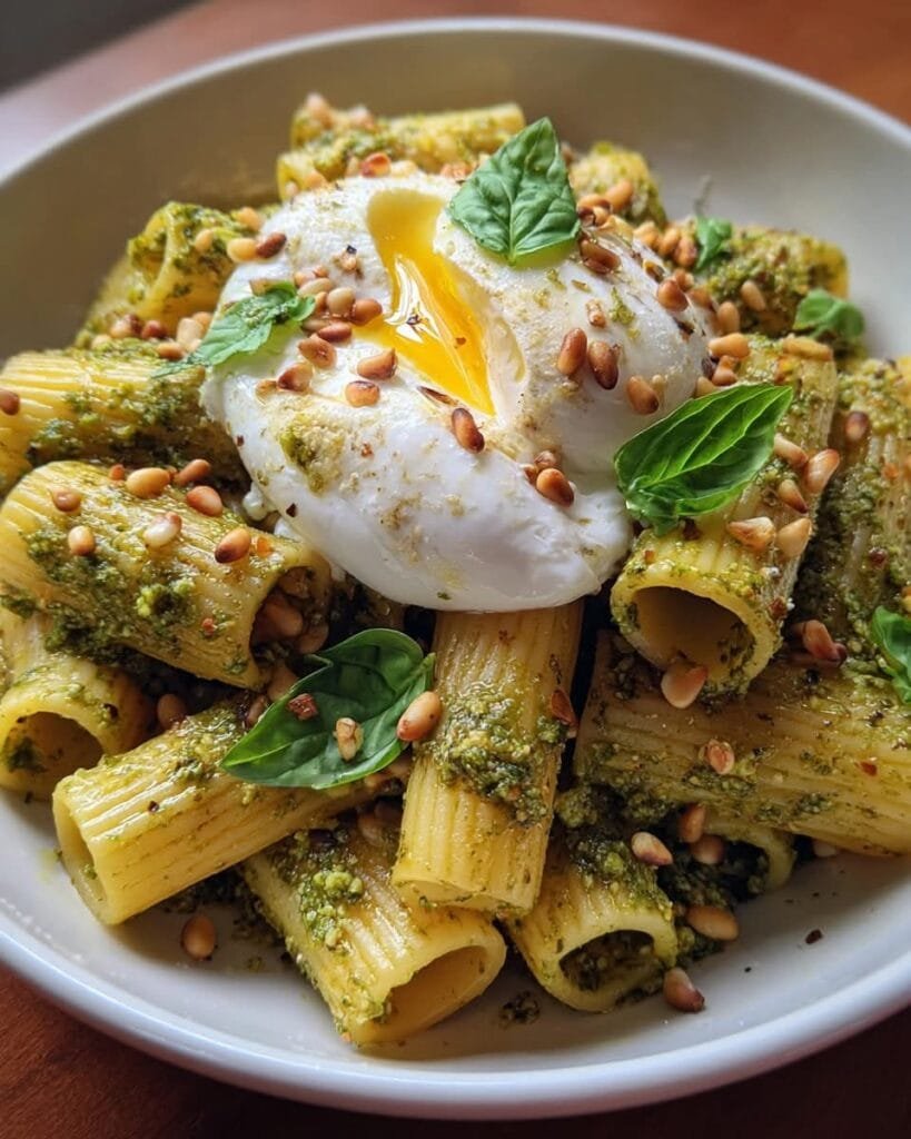 Picture of Lemon Pesto Rigatoni with Burrata and Roasted Pine Nuts - EASY RECIPES