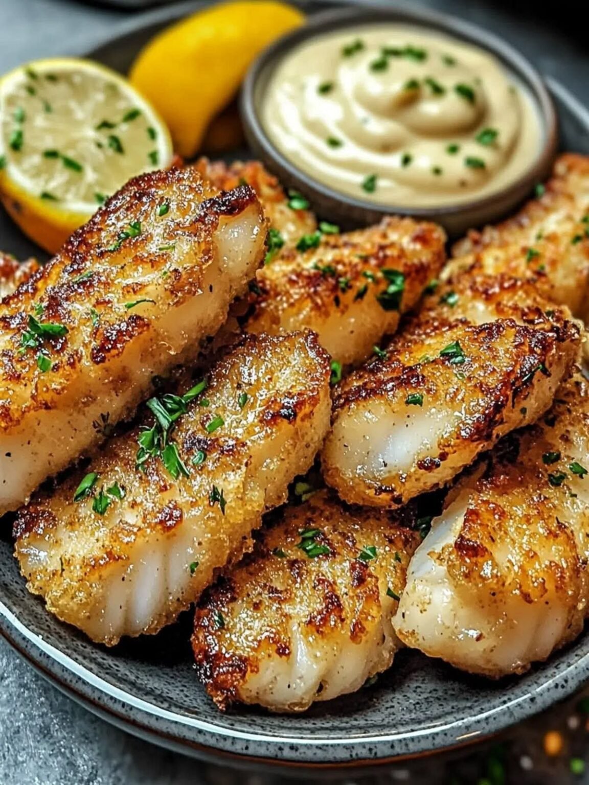 Crispy Pan‑Seared Fish Fingers with Lemon Aioli - EASY RECIPES